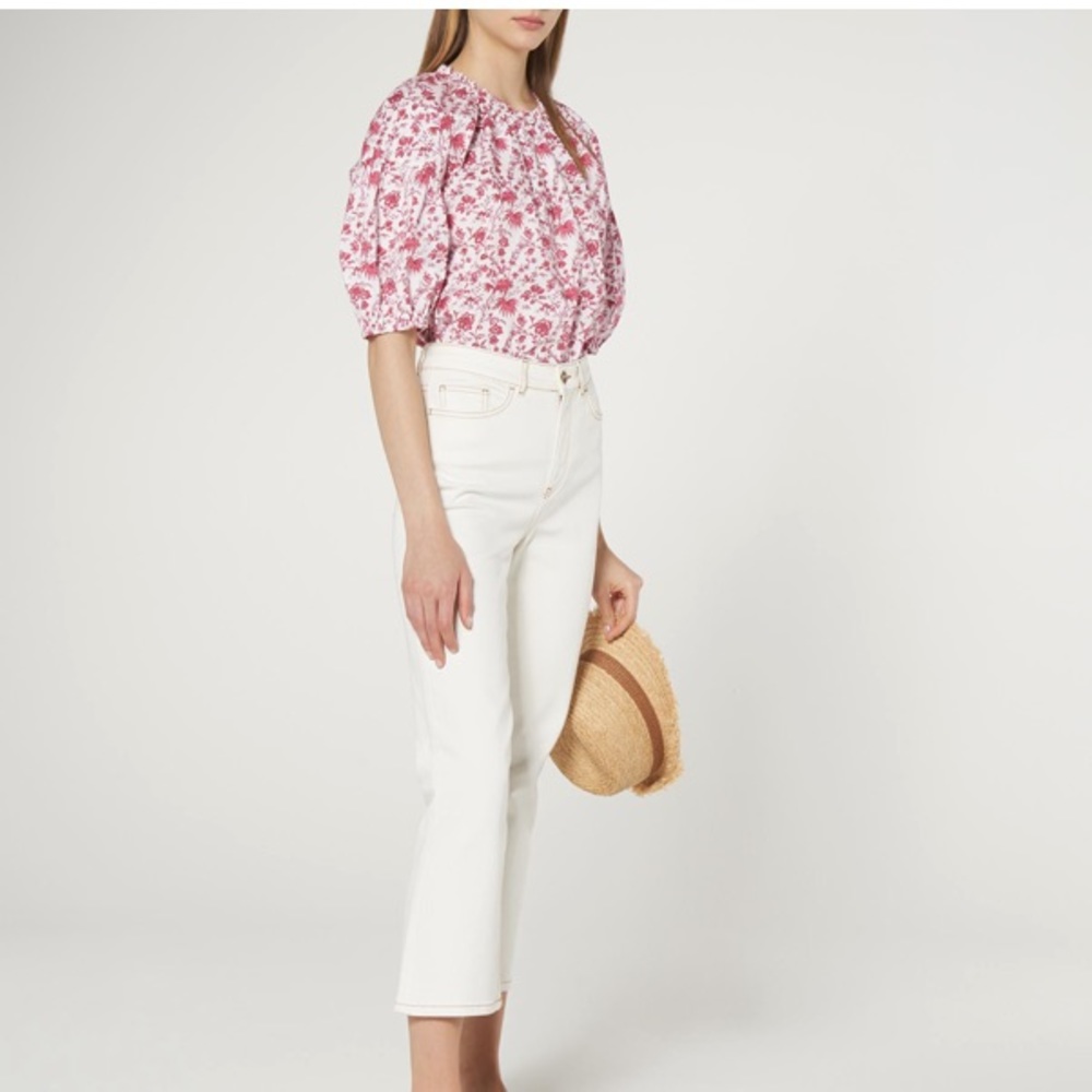 L.K. Bennett Glenda Wallpaper Print Cotton Top 6